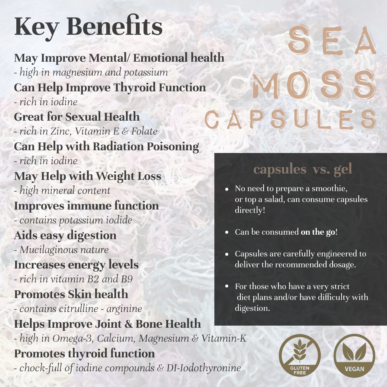 Full Spectrum Sea Moss Capsules St. Lucia Genus Gracilaria